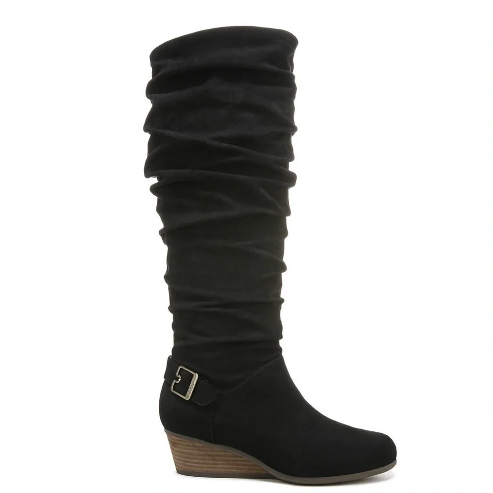 Dr. Scholl's Shoes Womens Break Free Faux Suede Slouchy Knee-High Boots